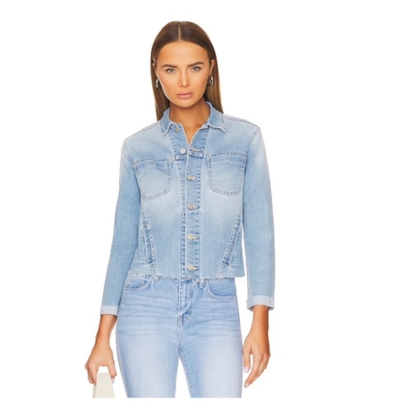 L’Agence Janelle Slim Raw Edge Denim Jacket. - Picture 2 of 11